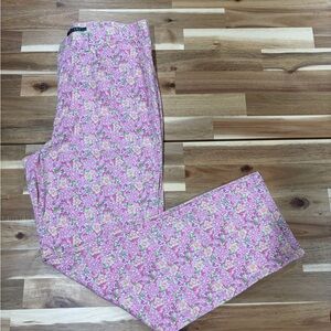 Lauren Ralph Lauren Pink Floral Cotton Pants Size 12